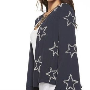 CHASER star beaded blazer size M  Color:  Navy blue